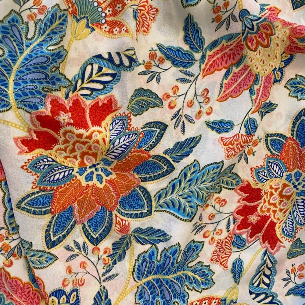 Rose & Olive Top Women's Short Sleeves Ruffles Smocked Floral Mulitcolor 1X NWT - Picture 9 of 11